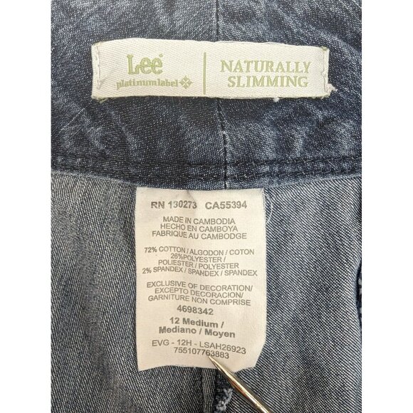 Lee Platinum Label Women Naturally Slimming Straight Wide Leg Blue Jeans Sz 12 M - Picture 12 of 12